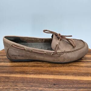 Eddie Bauer Shoes Women's 7.5 Brown Leather Driving Moccasin Deck Flat Loafers